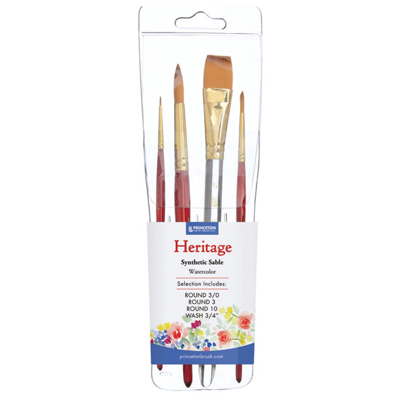 Princeton™ Heritage™ Series 4050 Synthetic Sable 4 Piece Brush Set
